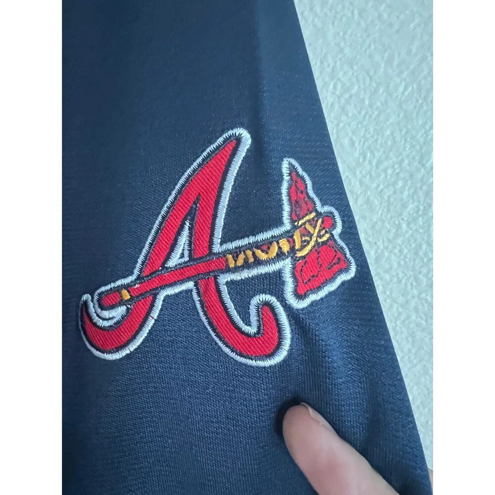 Stitches Atlanta Braves Full Zip Men's Jacket Size XL‎ Navy Embroidered